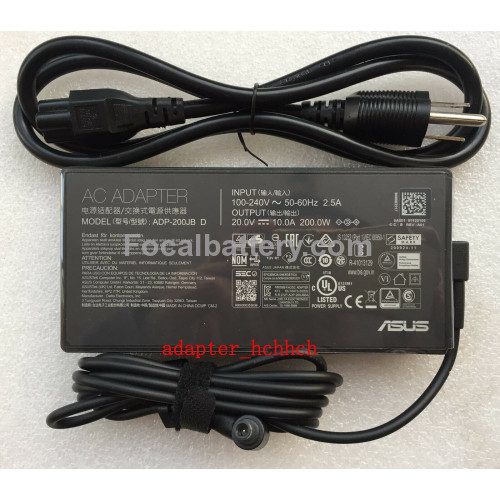 20v 10a 200w Laptop Ac Adapter Charger Adp-200jb D For Asus Rog